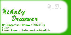 mihaly drummer business card